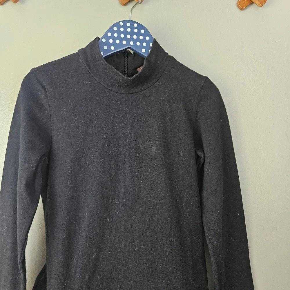 Catimini Bubble Dress Girls Sz 7 Black‎ Applique Tweed Long Sleeve